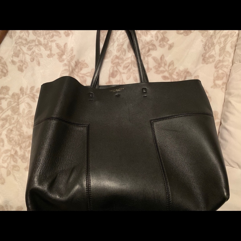 Black Block T Tote by Tory Burch